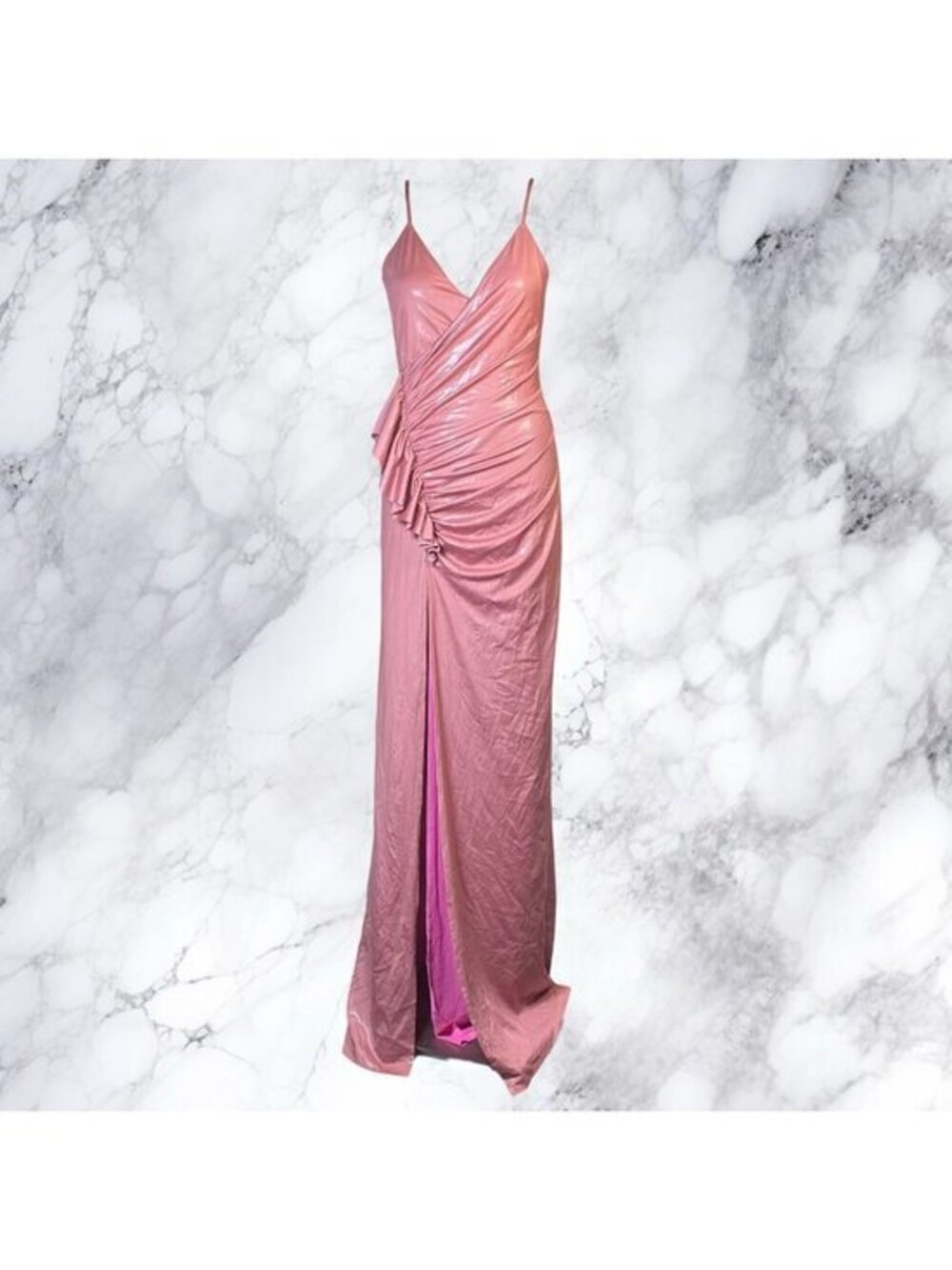 NBD Anjel Ruffle Maxi Dress in Blush Pink